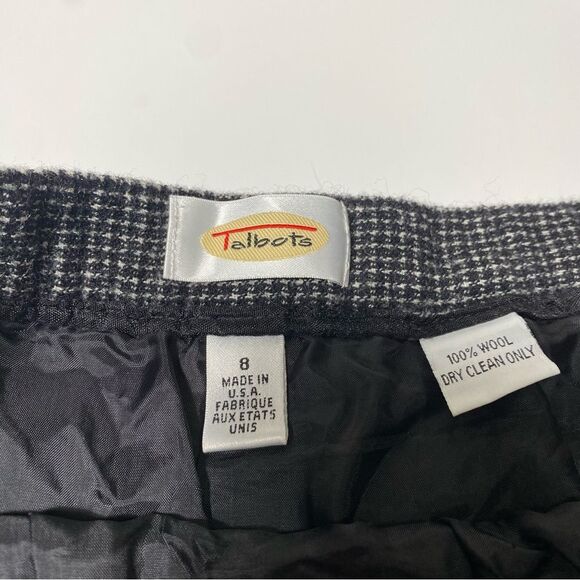 Vintage Talbots 100% Wool Fully Lined Checkered Trousers Women's Size 8 - Picture 2 of 10